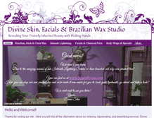 Tablet Screenshot of divineskinandwax.com